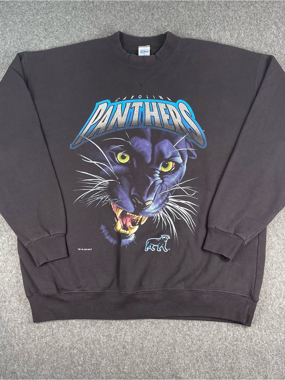 Vtg Rare Carolina Panthers Sweatshirt Mens XL Black 1993 USA Salem Sportswear